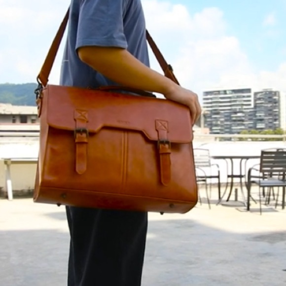 VINTAGE Messenger Bag for Men Coffee Brown, Brown or Black - Picture 10 of 16